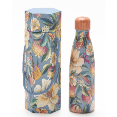 Garrafa Farm Glub Glub 500Ml Romance Em Flor Azul