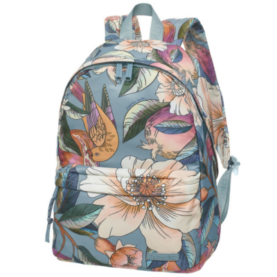 Mochila Farm Xodó Romance Em Flor Azul 